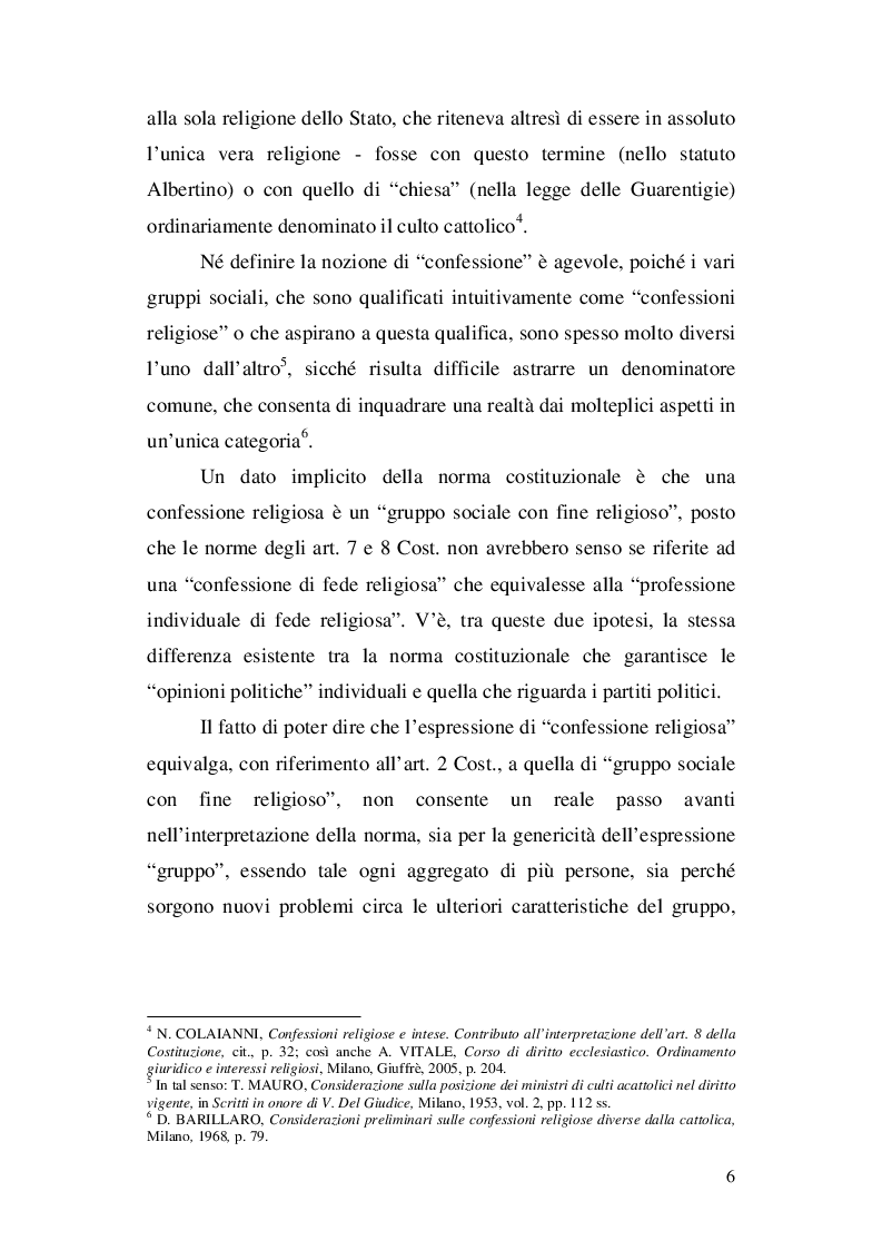 Anteprima della tesi: La nozione di confessione religiosa nell'ordinamento giuridico italiano e spagnolo, Pagina 7
