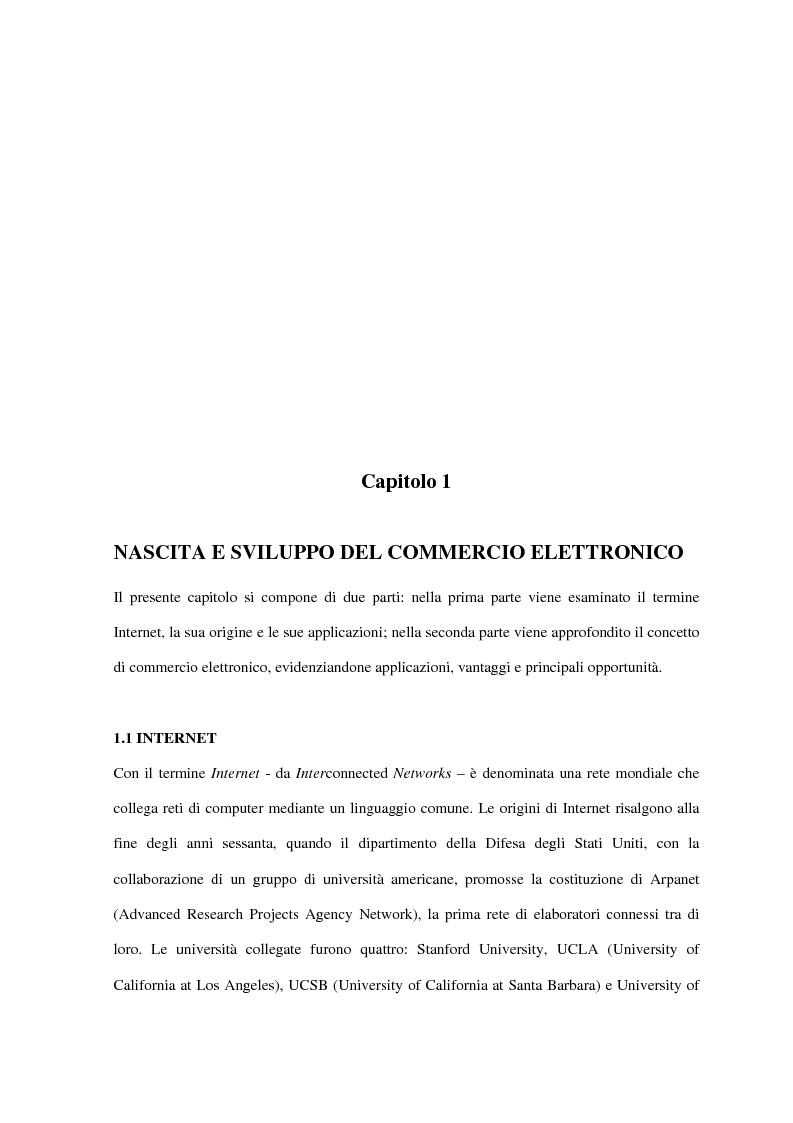 Anteprima della tesi: Il turismo on line: dalla nascita del commercio elettronico ai nuovi fenomeni di consumo turistico, Pagina 4