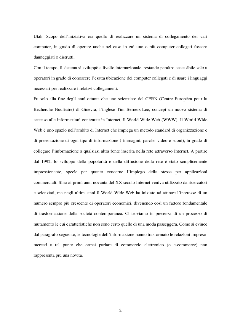 Anteprima della tesi: Il turismo on line: dalla nascita del commercio elettronico ai nuovi fenomeni di consumo turistico, Pagina 5
