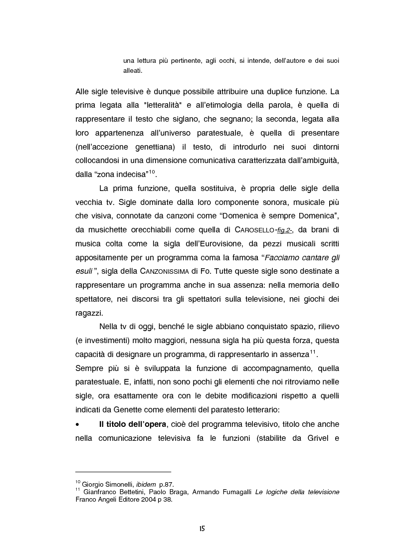Anteprima della tesi: Teoria e tecnica della sigla televisiva - Il paratesto televisivo e la sua applicazione pratica, Pagina 10