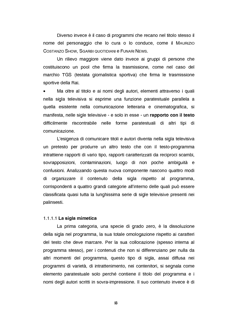 Anteprima della tesi: Teoria e tecnica della sigla televisiva - Il paratesto televisivo e la sua applicazione pratica, Pagina 13