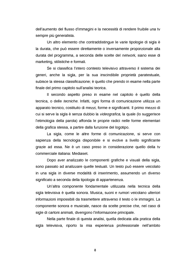 Anteprima della tesi: Teoria e tecnica della sigla televisiva - Il paratesto televisivo e la sua applicazione pratica, Pagina 3