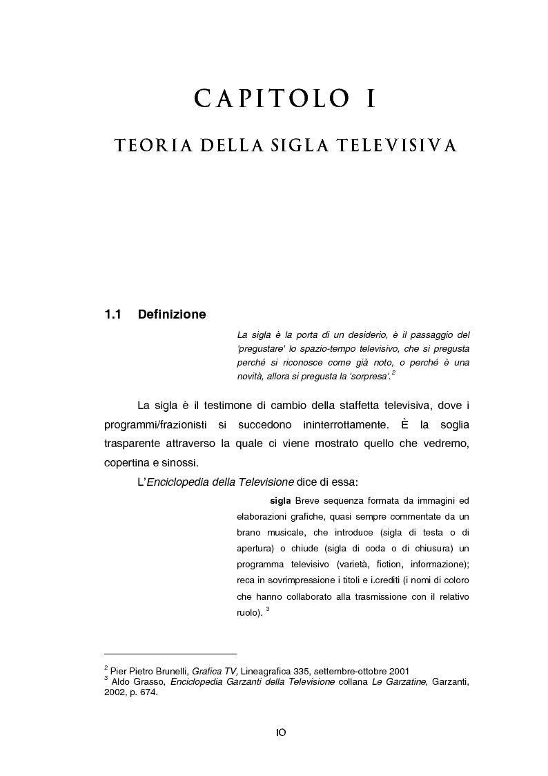 Anteprima della tesi: Teoria e tecnica della sigla televisiva - Il paratesto televisivo e la sua applicazione pratica, Pagina 5