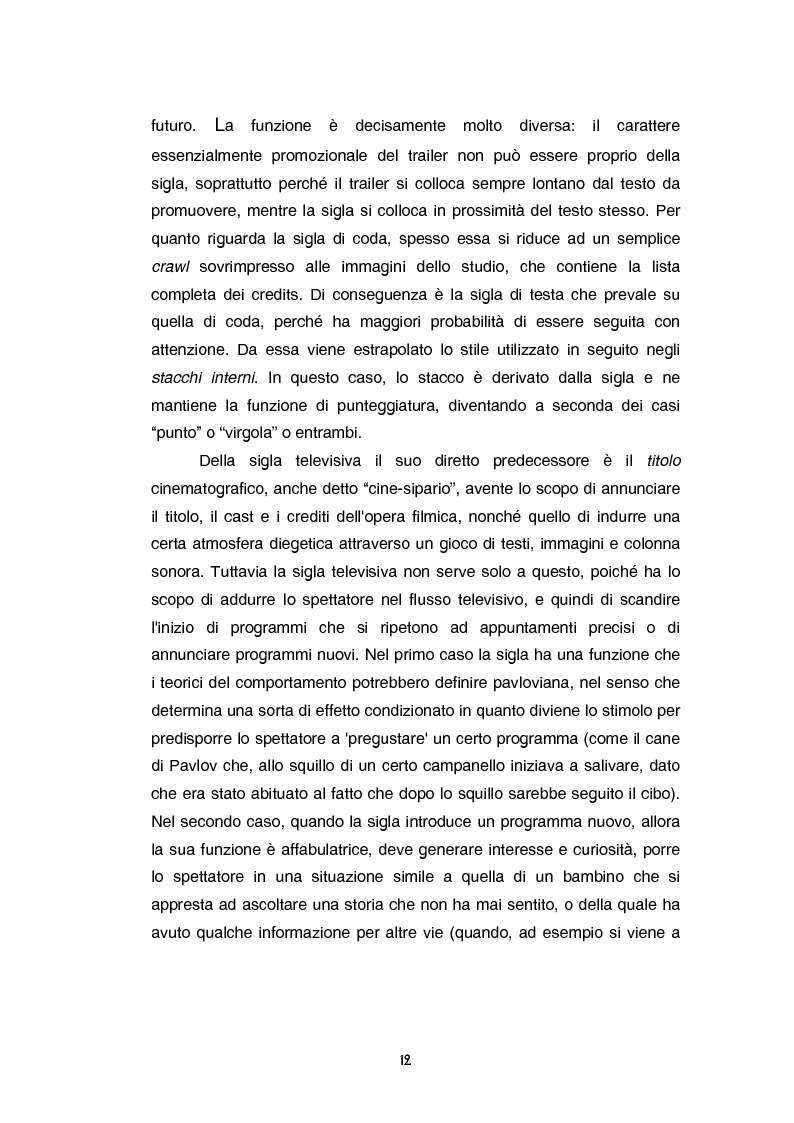 Anteprima della tesi: Teoria e tecnica della sigla televisiva - Il paratesto televisivo e la sua applicazione pratica, Pagina 7