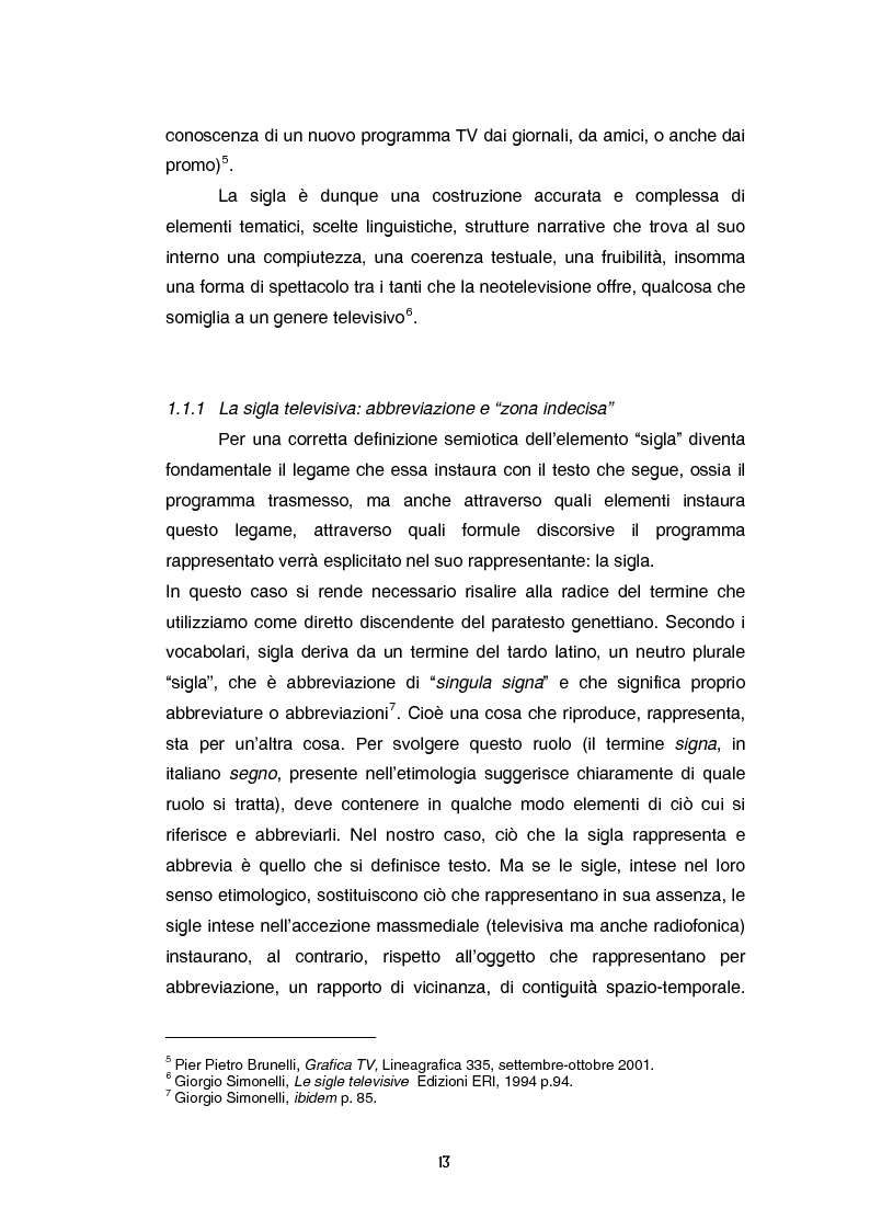 Anteprima della tesi: Teoria e tecnica della sigla televisiva - Il paratesto televisivo e la sua applicazione pratica, Pagina 8