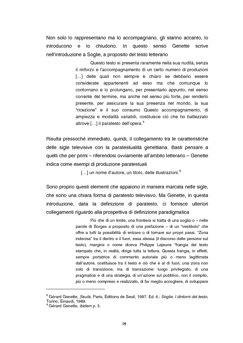 Anteprima della tesi: Teoria e tecnica della sigla televisiva - Il paratesto televisivo e la sua applicazione pratica, Pagina 9