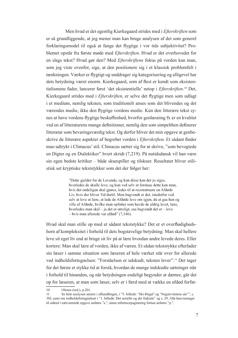 Anteprima della tesi: Begrebet vorden i Afsluttende uvidenskabelig Efterskrift. En model til udfordringen at fange det flygtige i farten hos og med Søren Kierkegaard, Pagina 6