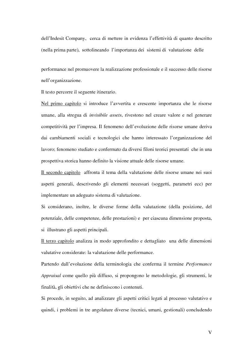 Anteprima della tesi: La valutazione delle performance delle risorse umane: il caso Indesit Company, Pagina 2