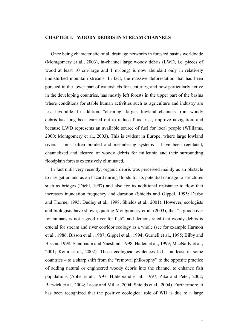 Anteprima della tesi: Volume and Characteristics of Woody Debris in Mountain Rivers of Italian Dolomites and Southern Andes, Pagina 6
