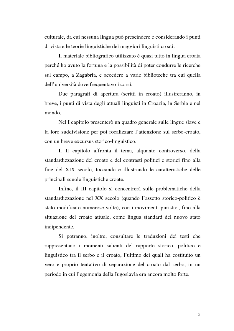 Anteprima della tesi: Il processo di standardizzazione del croato, Pagina 2