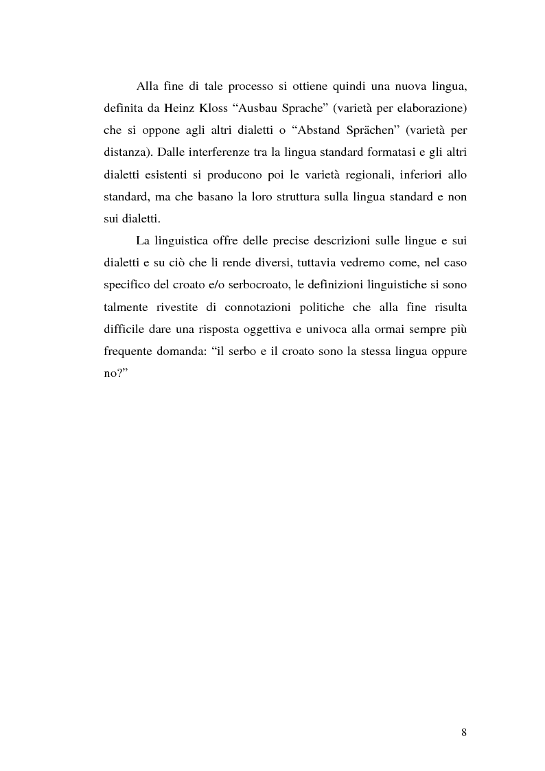 Anteprima della tesi: Il processo di standardizzazione del croato, Pagina 5