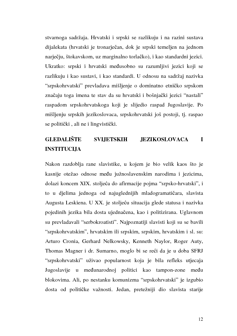 Anteprima della tesi: Il processo di standardizzazione del croato, Pagina 9