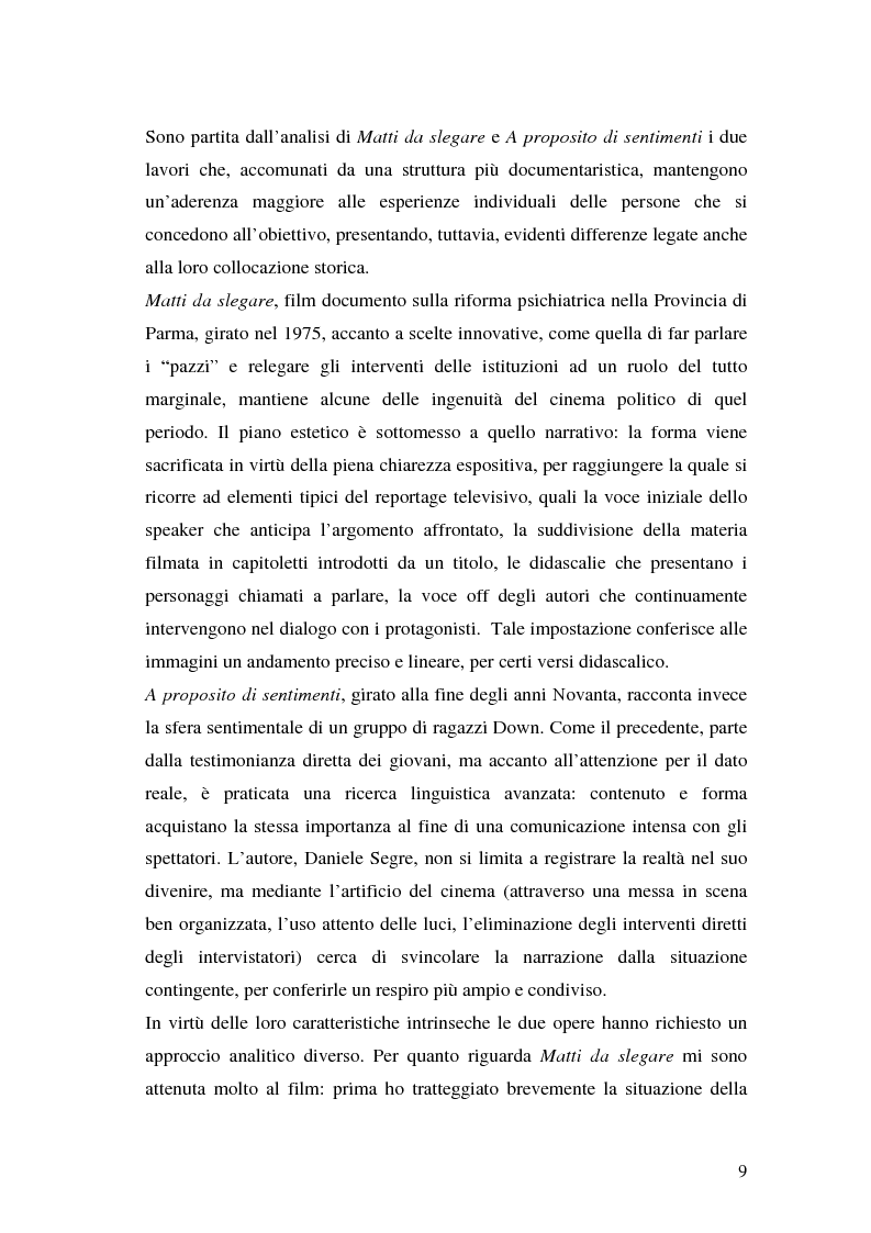 Anteprima della tesi: Oltre il dolore, oltre la pena. Cinema e handicap, quattro diversi sguardi d'autore, Pagina 6