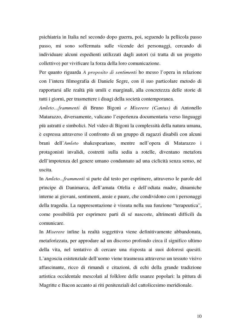 Anteprima della tesi: Oltre il dolore, oltre la pena. Cinema e handicap, quattro diversi sguardi d'autore, Pagina 7
