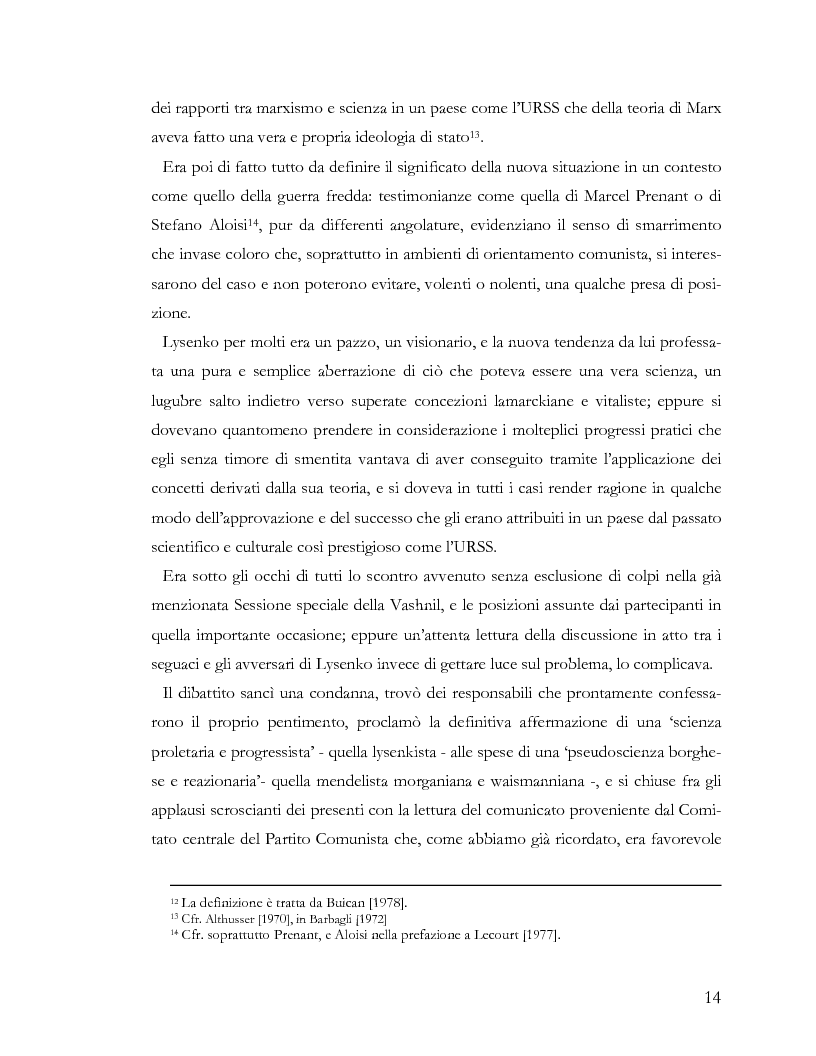 Anteprima della tesi: L'ideologia nella scienza: il caso Lysenko, Pagina 11
