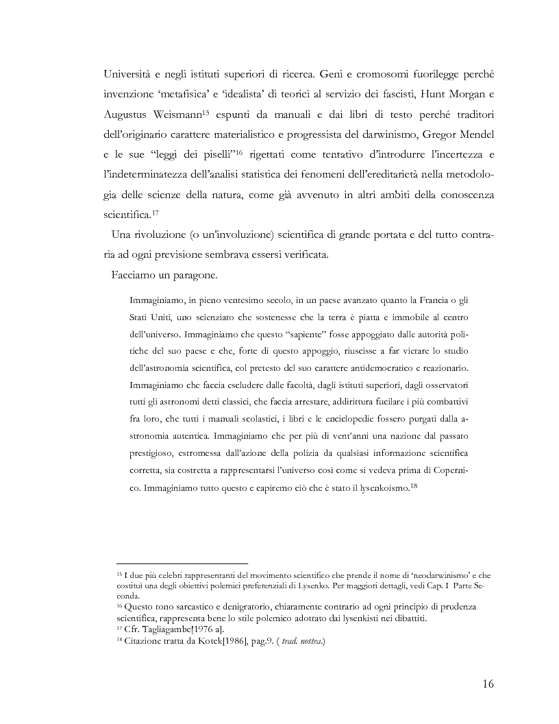 Anteprima della tesi: L'ideologia nella scienza: il caso Lysenko, Pagina 13