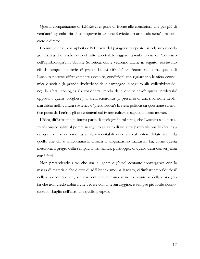 Anteprima della tesi: L'ideologia nella scienza: il caso Lysenko, Pagina 14