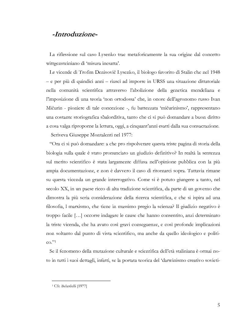 Anteprima della tesi: L'ideologia nella scienza: il caso Lysenko, Pagina 2