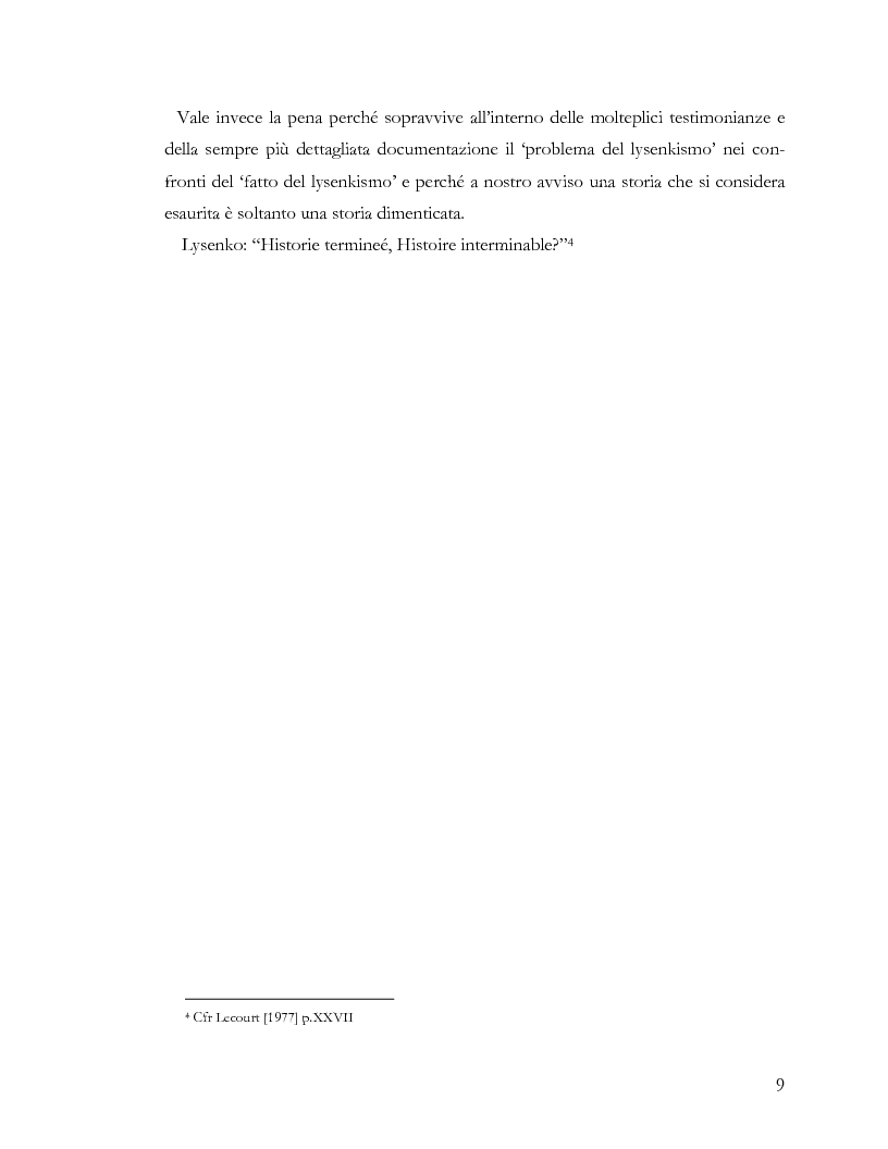 Anteprima della tesi: L'ideologia nella scienza: il caso Lysenko, Pagina 6