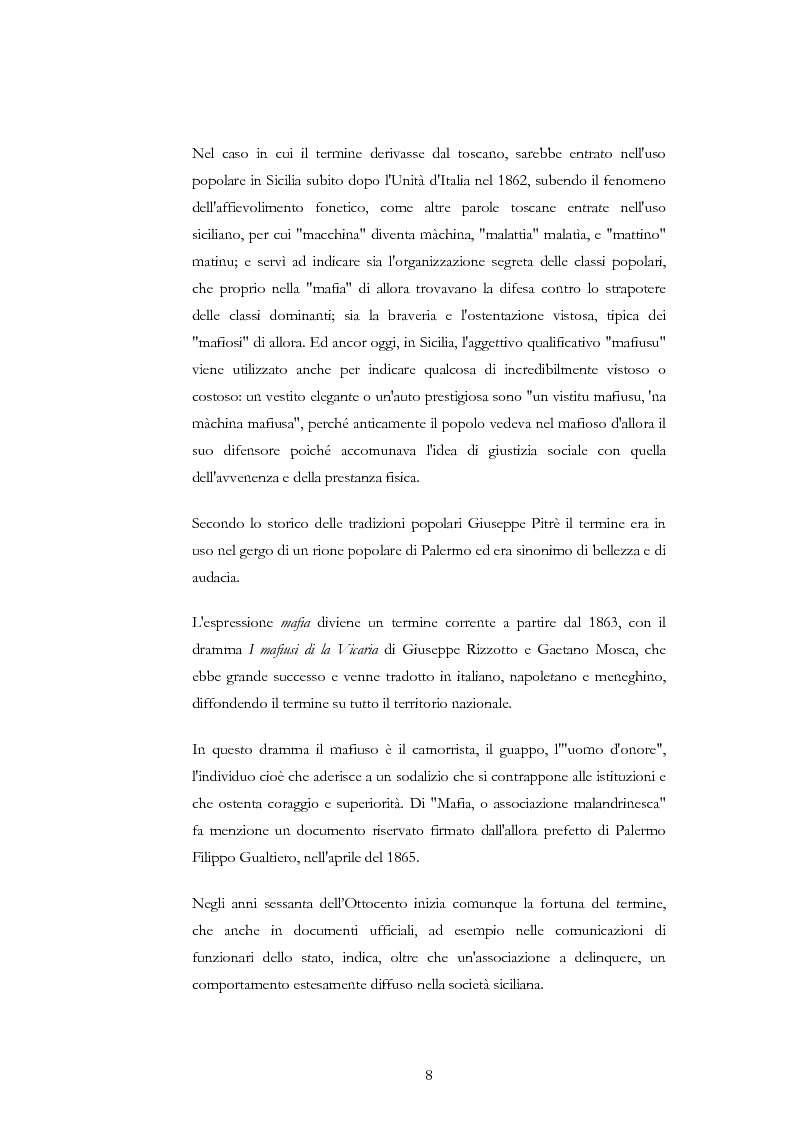 Anteprima della tesi: La condotta mafiosa in un contesto criminale, Pagina 5
