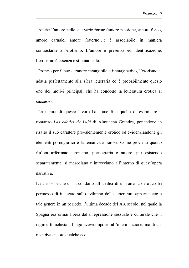 Anteprima della tesi: L'erotismo ne Las edades de Lulù di Almudena Grandes: storia di una regressione, Pagina 3