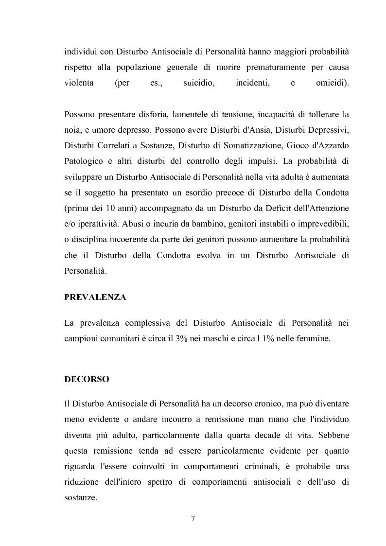 Anteprima della tesi: Disturbo Antisociale di Personalità: tra detenzione e tentativi di cura, Pagina 4