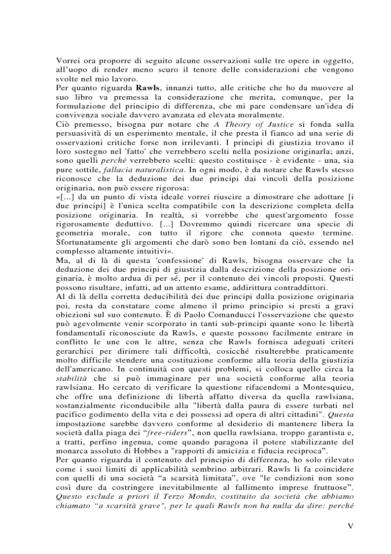 Anteprima della tesi: Può darsi un diritto di sopravvivenza? Giustizia e giusnaturalismo in alcune proposte di etica politica contemporanea: John Rawls, Robert Nozick, Giuliano Pontara, Pagina 5