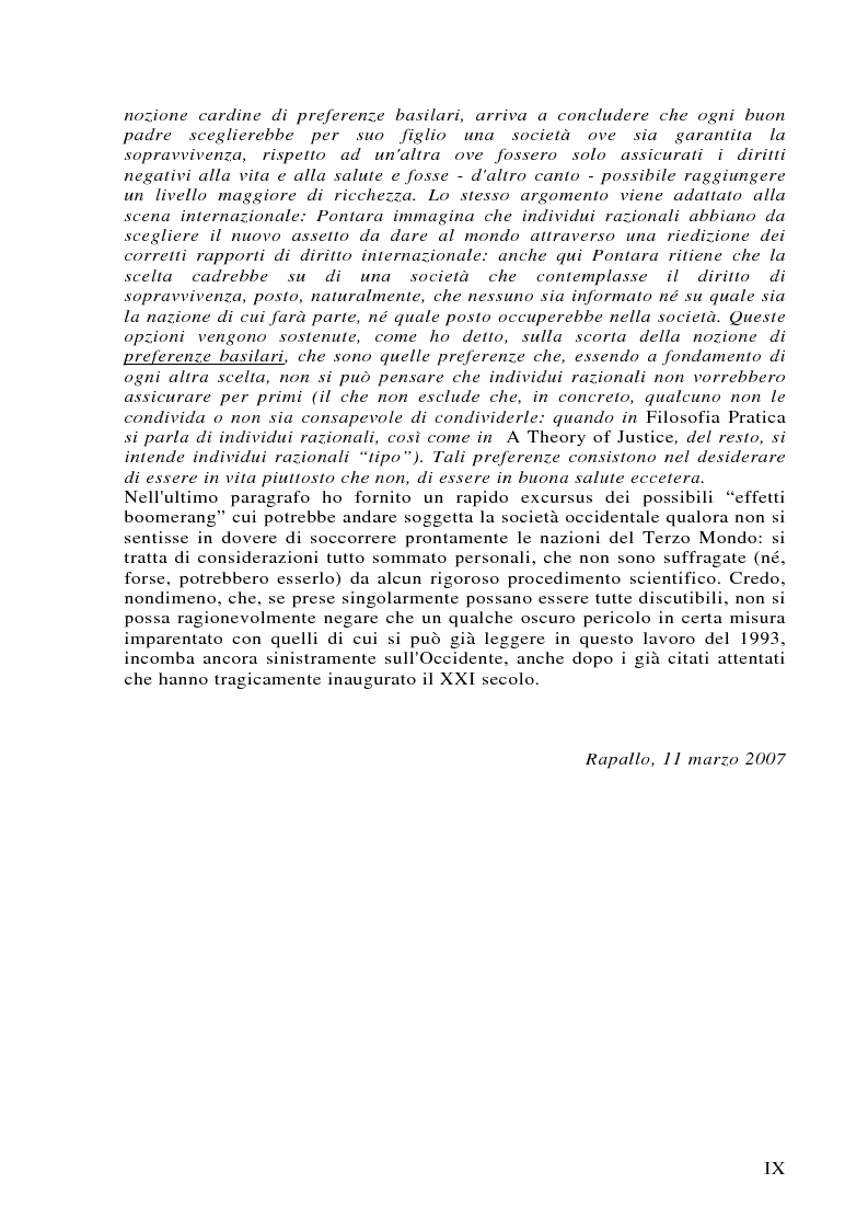 Anteprima della tesi: Può darsi un diritto di sopravvivenza? Giustizia e giusnaturalismo in alcune proposte di etica politica contemporanea: John Rawls, Robert Nozick, Giuliano Pontara, Pagina 9