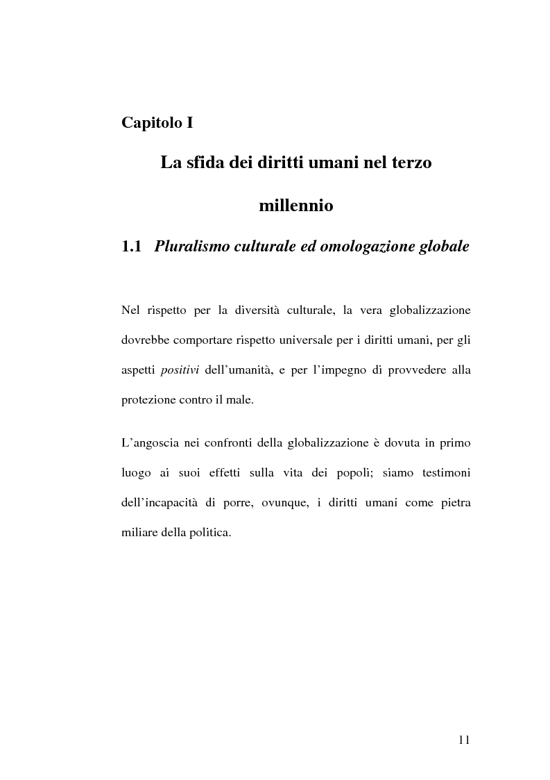 Anteprima della tesi: Diritti umani e multiculturalità nel villaggio globale, Pagina 5