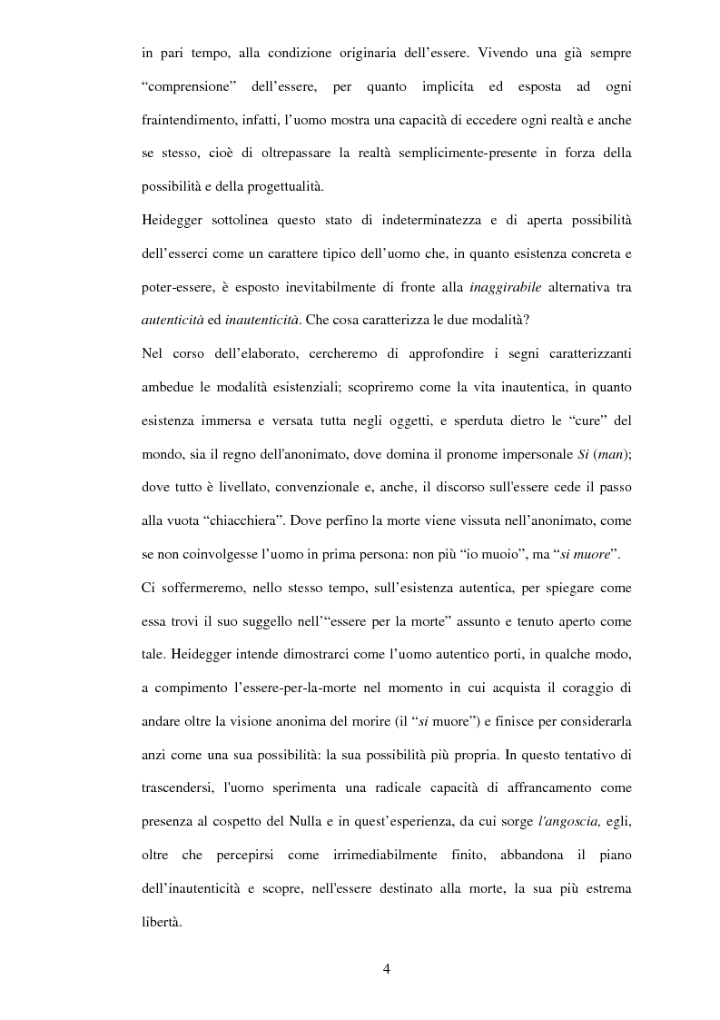 Anteprima della tesi: Esistenza, possibilità, vita inautentica in Essere e tempo, Pagina 2