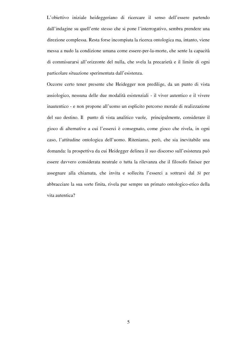 Anteprima della tesi: Esistenza, possibilità, vita inautentica in Essere e tempo, Pagina 3