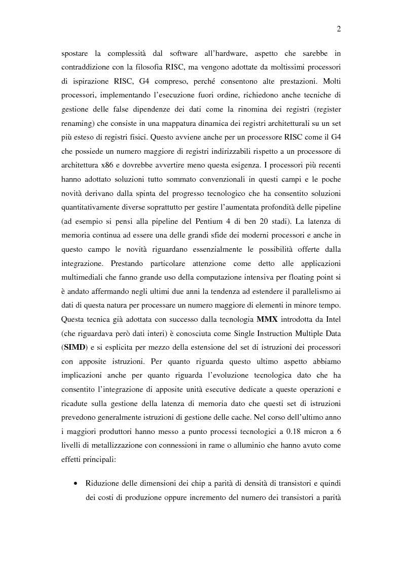Anteprima della tesi: Analisi delle architetture di microprocessori commerciali, Pagina 3