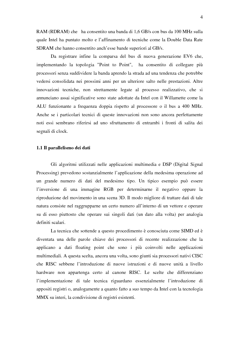 Anteprima della tesi: Analisi delle architetture di microprocessori commerciali, Pagina 5