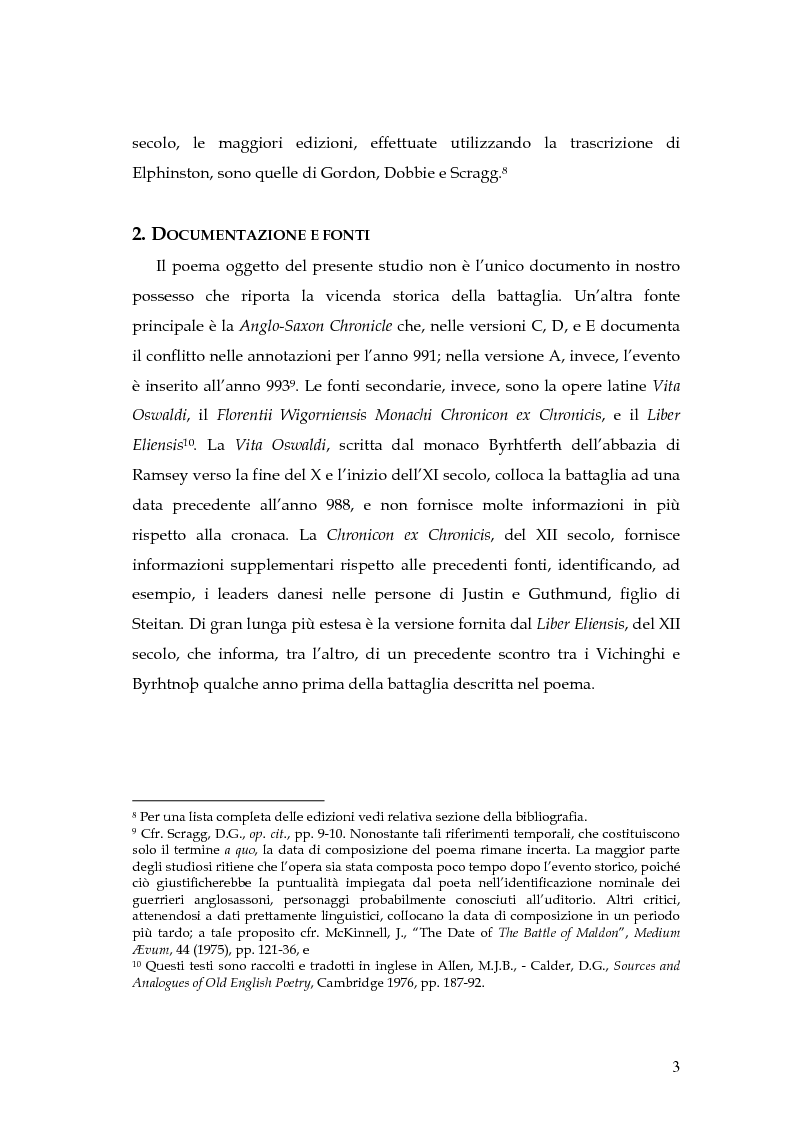 Anteprima della tesi: The Battle of Maldon: un'indagine retorica, Pagina 3
