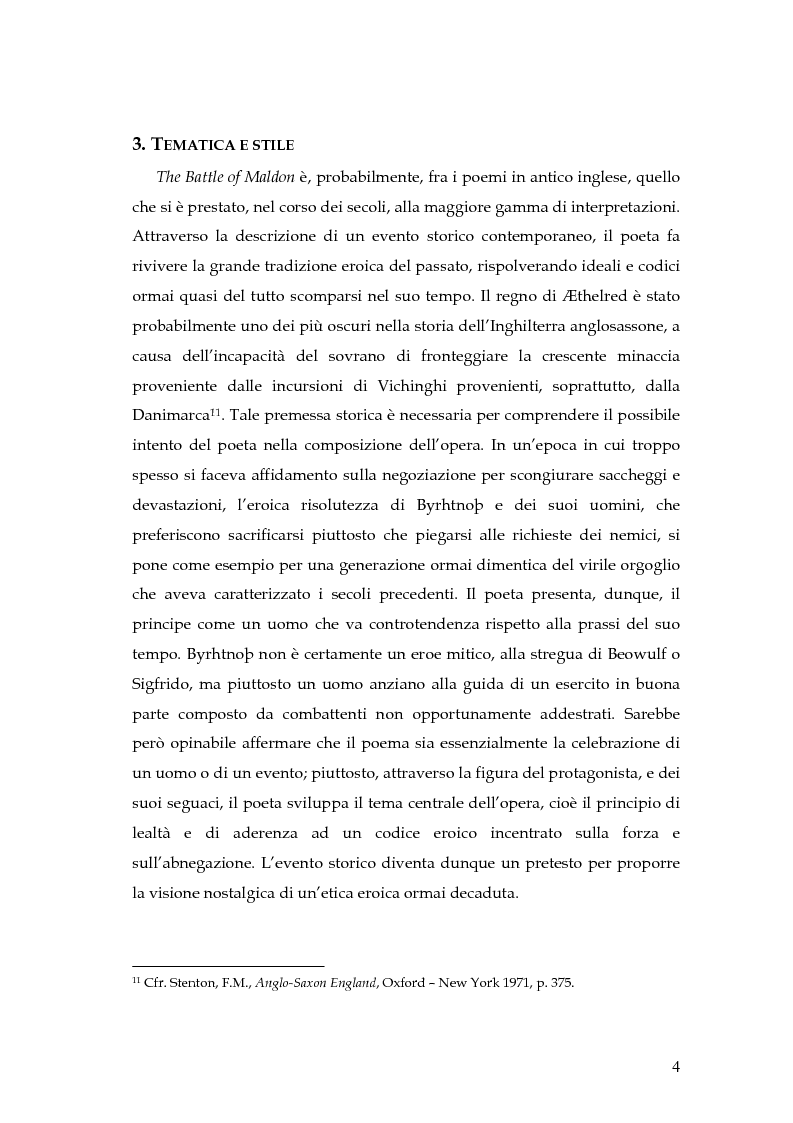 Anteprima della tesi: The Battle of Maldon: un'indagine retorica, Pagina 4
