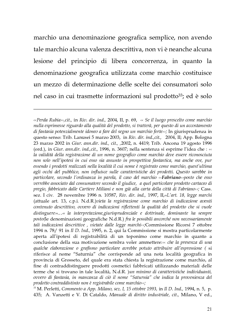Estratto dalla tesi: Il marchio geografico