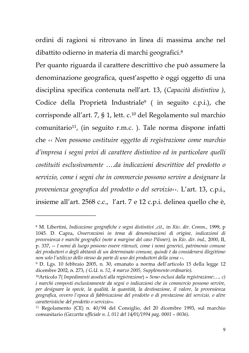 Anteprima della tesi: Il marchio geografico, Pagina 5