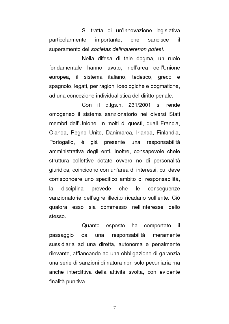 Anteprima della tesi: Le strutture organizzative di cui alla L. 231/2001: un’analisi comparativa, Pagina 2