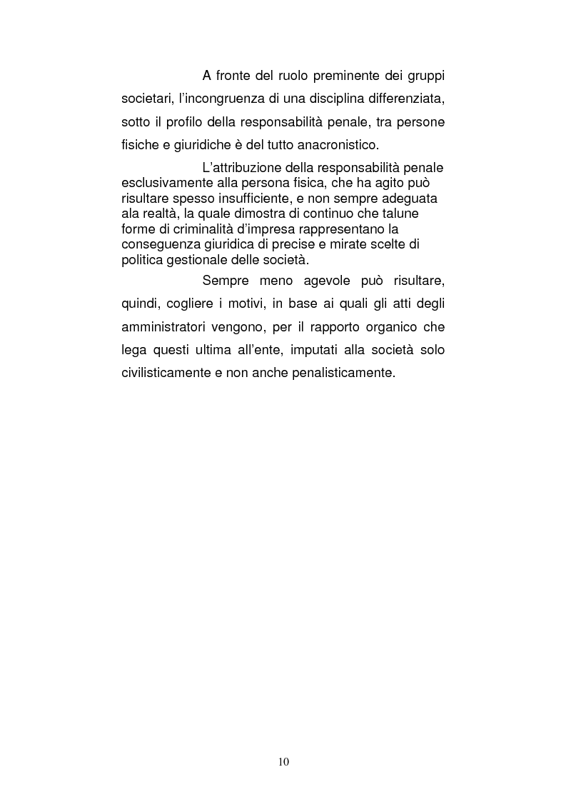 Anteprima della tesi: Le strutture organizzative di cui alla L. 231/2001: un’analisi comparativa, Pagina 5