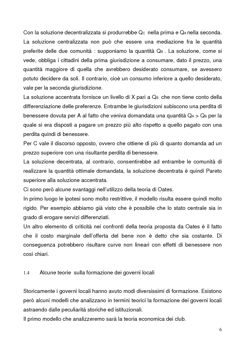 Anteprima della tesi: Il federalismo fiscale: l'Italia e l'Europa, Pagina 6