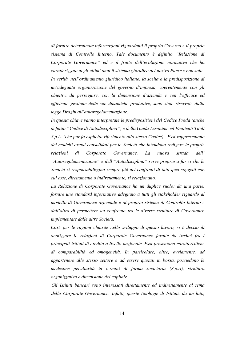 Anteprima della tesi: La comunicazione sulla Corporate Governance: analisi delle relazioni dei principali istituti di credito, Pagina 2