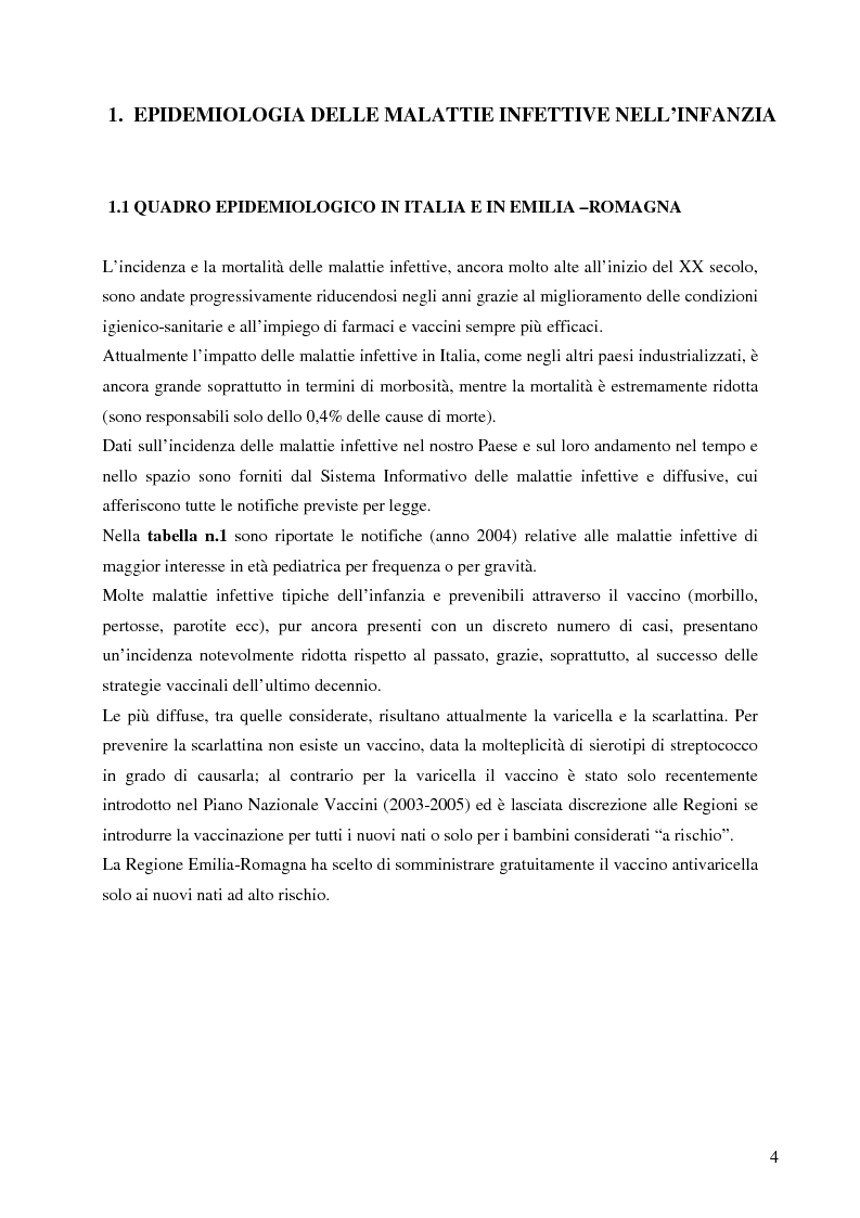 Anteprima della tesi: Le malattie infettive nei nidi d'infanzia: conoscere per prevenire, Pagina 3