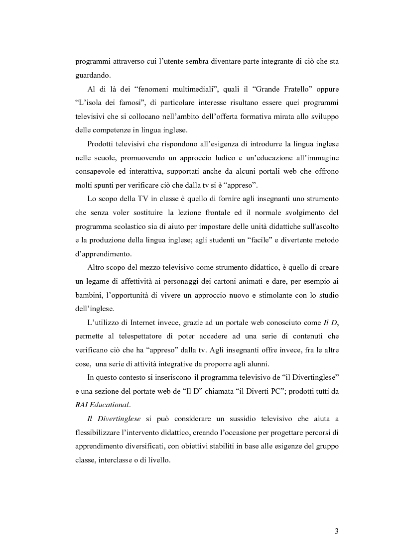 Anteprima della tesi: Il Divertinglese tra Televisione e Web, Pagina 2