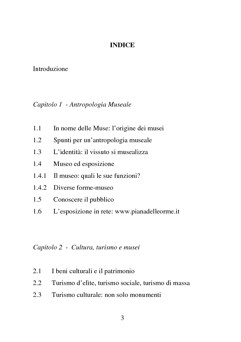 Indice della tesi: Piana delle Orme tra antropologia e storia: come si comunica il patrimonio, Pagina 1