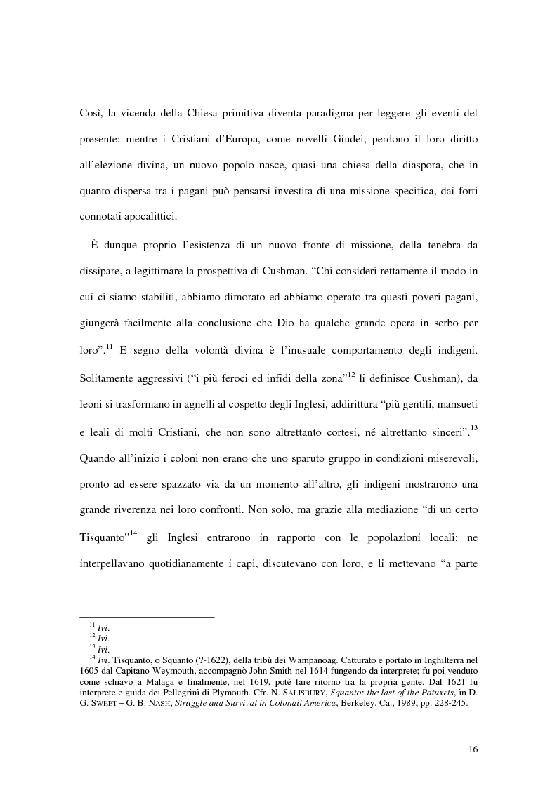 Anteprima della tesi: L'interpretazione dell'«altro» nei Puritani del Nuovo Mondo. Coloni e missionari di fronte al «selvaggio», 1620-1758., Pagina 12