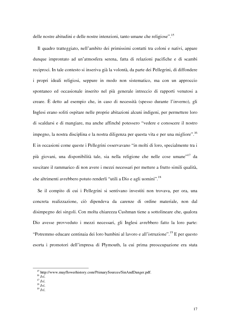 Anteprima della tesi: L'interpretazione dell'«altro» nei Puritani del Nuovo Mondo. Coloni e missionari di fronte al «selvaggio», 1620-1758., Pagina 13