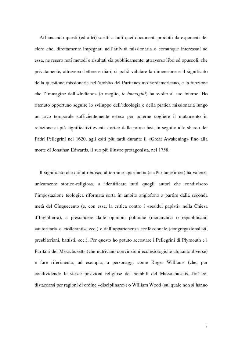 Anteprima della tesi: L'interpretazione dell'«altro» nei Puritani del Nuovo Mondo. Coloni e missionari di fronte al «selvaggio», 1620-1758., Pagina 3