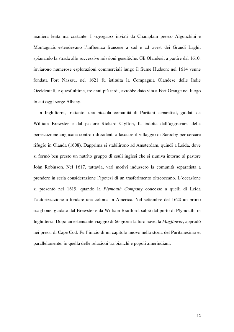 Anteprima della tesi: L'interpretazione dell'«altro» nei Puritani del Nuovo Mondo. Coloni e missionari di fronte al «selvaggio», 1620-1758., Pagina 8