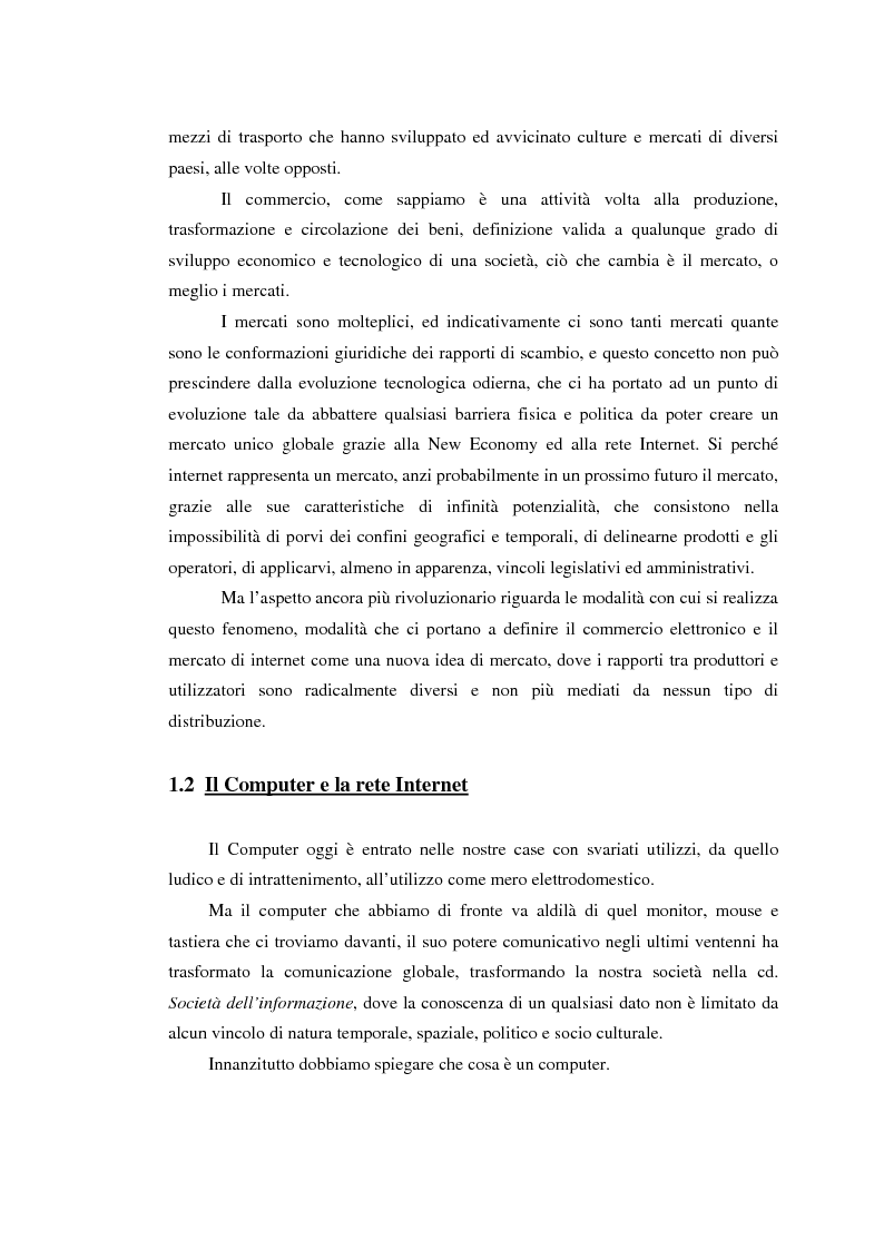 Anteprima della tesi: Il Nuovo mercato: Aspetti giuridici dell'e-commerce, Pagina 2