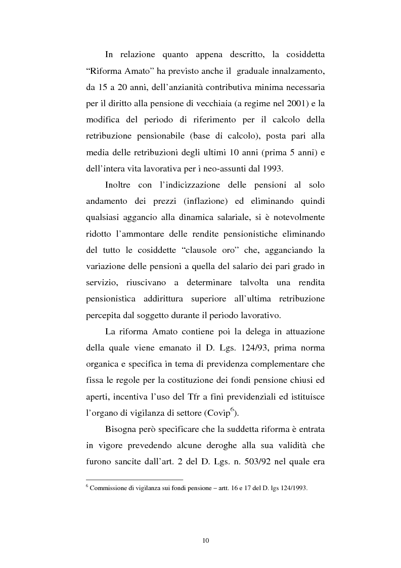 Anteprima della tesi: Le fonti di finanziamento della previdenza complementare alla luce del D.Lgs. n. 252/2005, Pagina 10